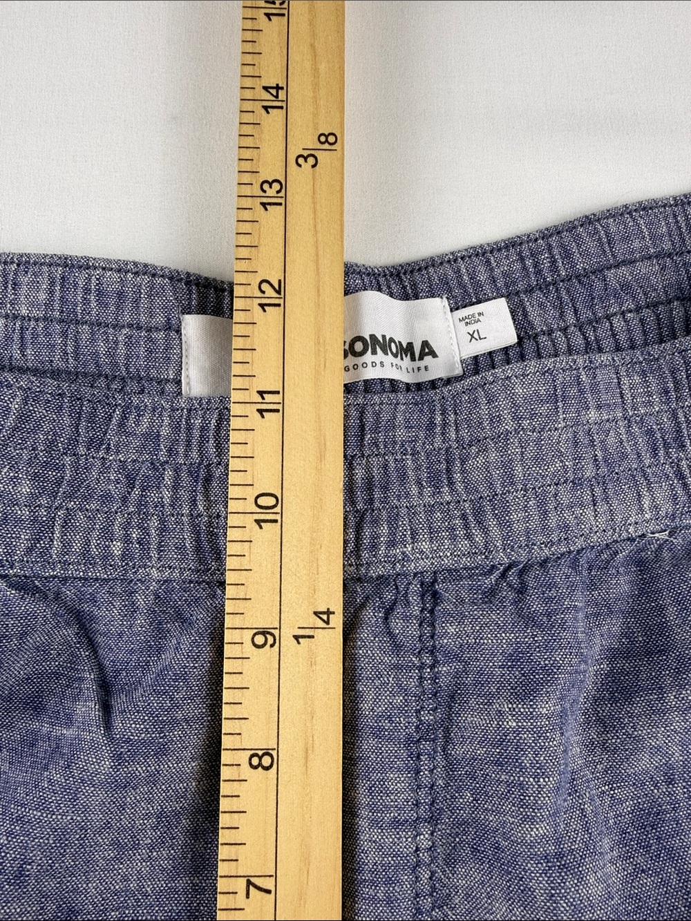 Sonoma Linen Blend Crop Pants Blue Elastic Waist Women's XL EUC - Picture 6 of 10